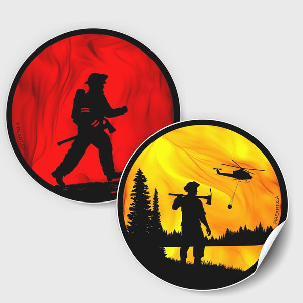 Firefighter Stickers - Fire Art