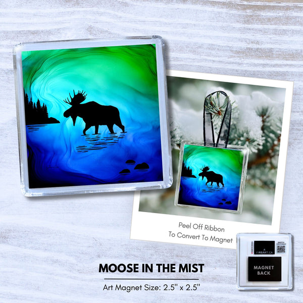 Moose In The Mist 2-In-1 Ornament & Magnet - Wholesale